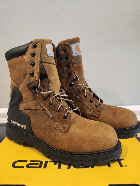 NIB~Men\'s~CARHARTT~Brown~CMW8100~Non Slip~Soft Toe~Waterproof~Work BOOTS~Sz 9M main image 7